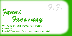 fanni facsinay business card